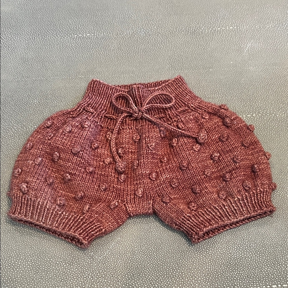 Misha And Puff Hand-Knit Popcorn Shorts in Chestnut